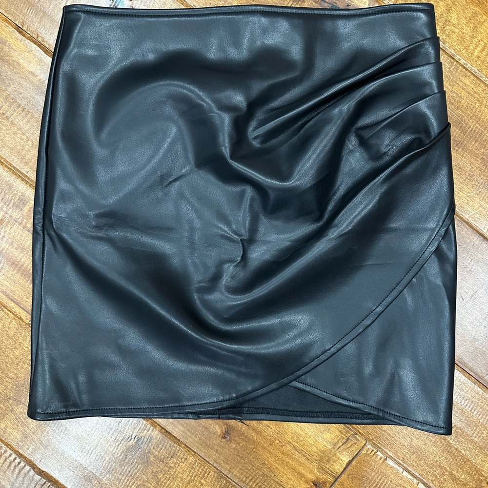 Black Faux Leather Skirt